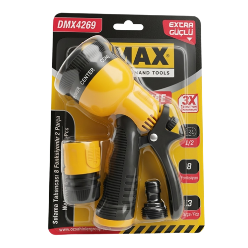 DMAX 8 FONKSİYONLU SULAMA TABANCASI (3 PARÇA SET)